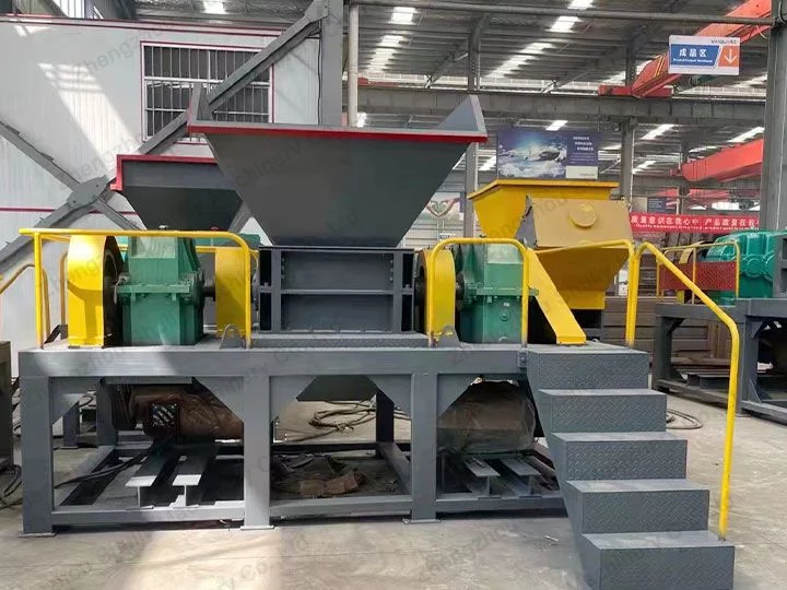 industrial material shredder with stairs